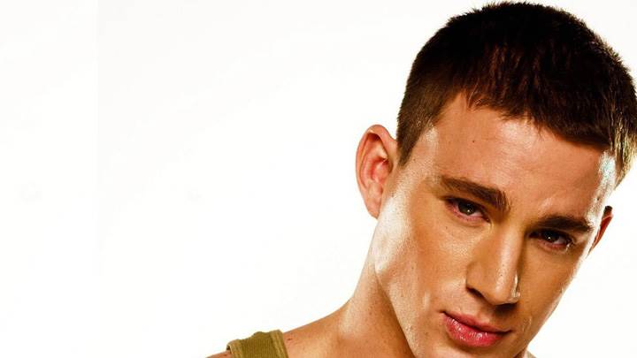 Channing Tatum Red Lips And White Background Photoshoot